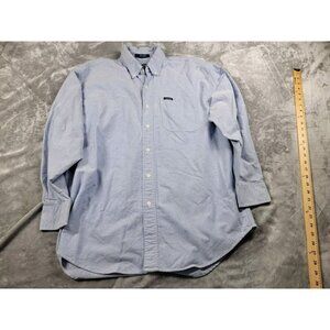 Vintage Chaps Ralph Lauren Shirt Men Large Blue Chambray Button Down long sleeve